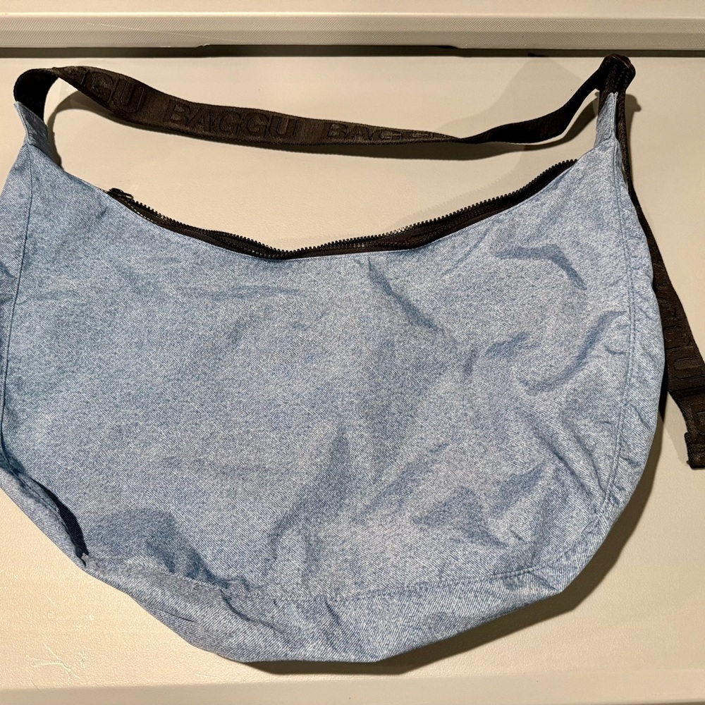 BAGGU digital denim Large Crossbody Bag
